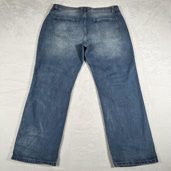 Rockstar Jeans Men Size W40 L30 Blue Paint Splash 100% Cotton Straight Legs USA - Picture 10 of 11